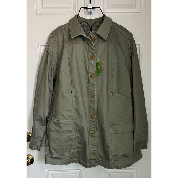 AnyBody Stretch Twill Utility Jacket with Pockets (2X) - Picture 2 of 5